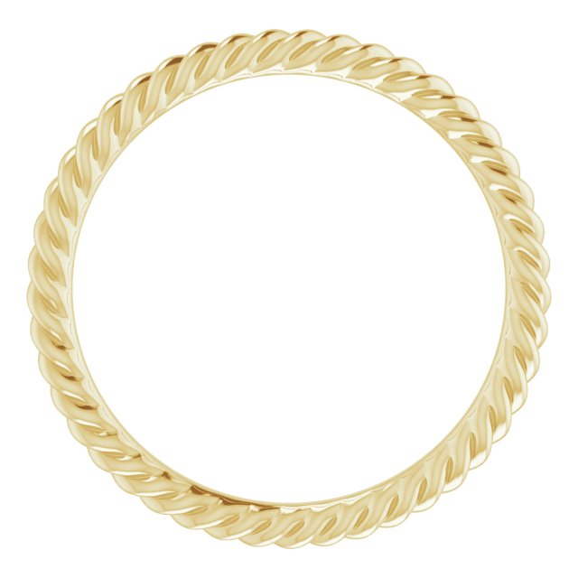 18K Yellow 1.3 mm Skinny Rope Band Size 4.5