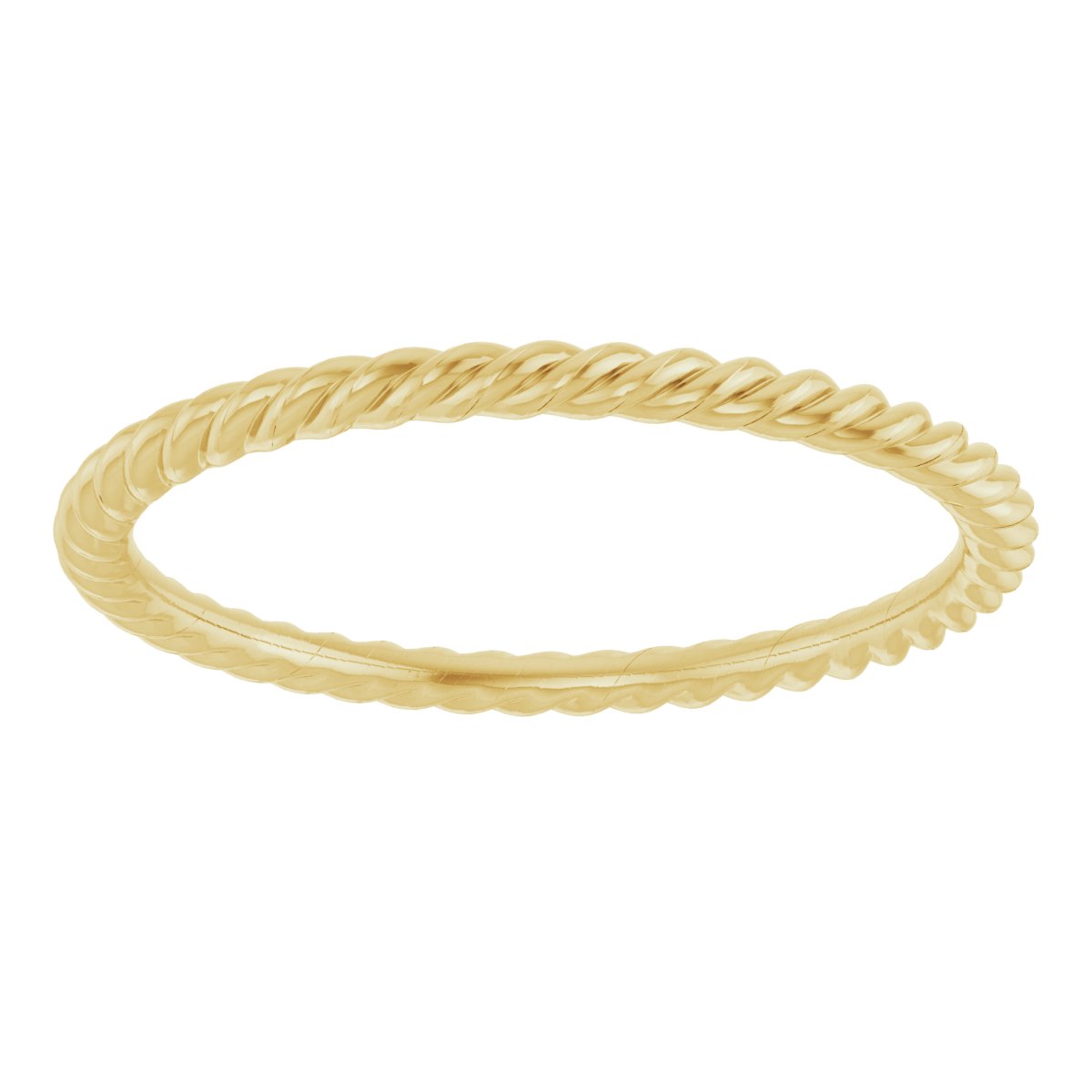 14K Yellow 1.3 mm Skinny Rope Band Size 7