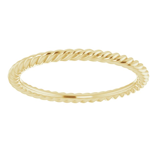 14K Yellow 1.3 mm Skinny Rope Band Size 4.5