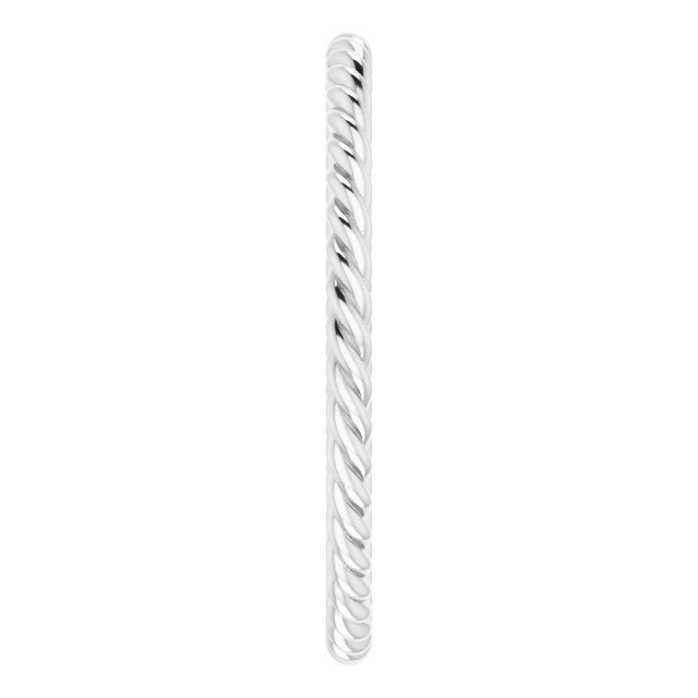 14K White 1.3 mm Skinny Rope Band Size 6