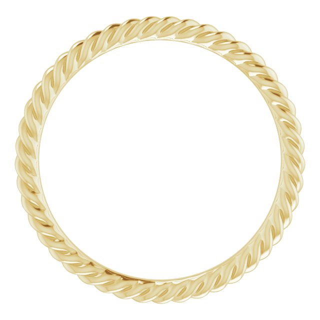 14K Yellow 1.3 mm Skinny Rope Band Size 5.5