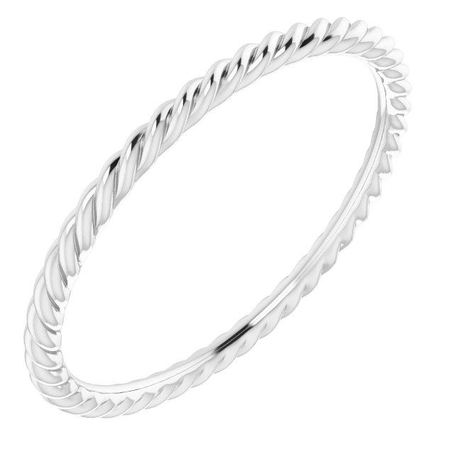 Sterling Silver 1.3 mm Skinny Rope Band Size 8.5