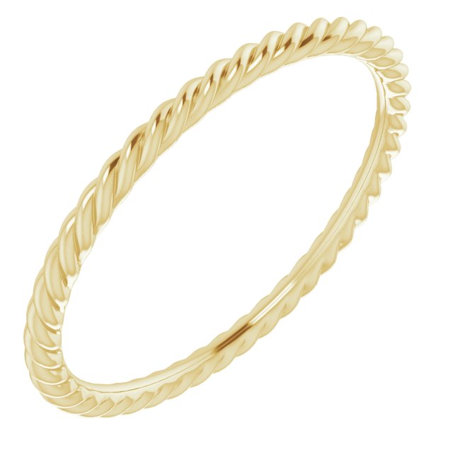 14K Yellow 1.3 mm Skinny Rope Band Size 8.5