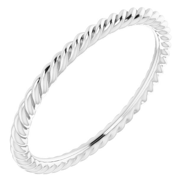 Sterling Silver 1.3 mm Skinny Rope Band Size 5