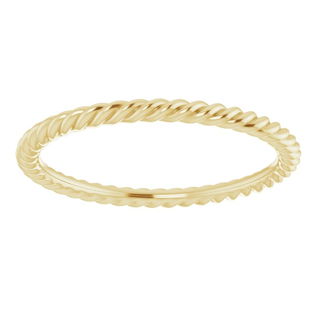 14K Yellow 1.3 mm Skinny Rope Band Size 5.5