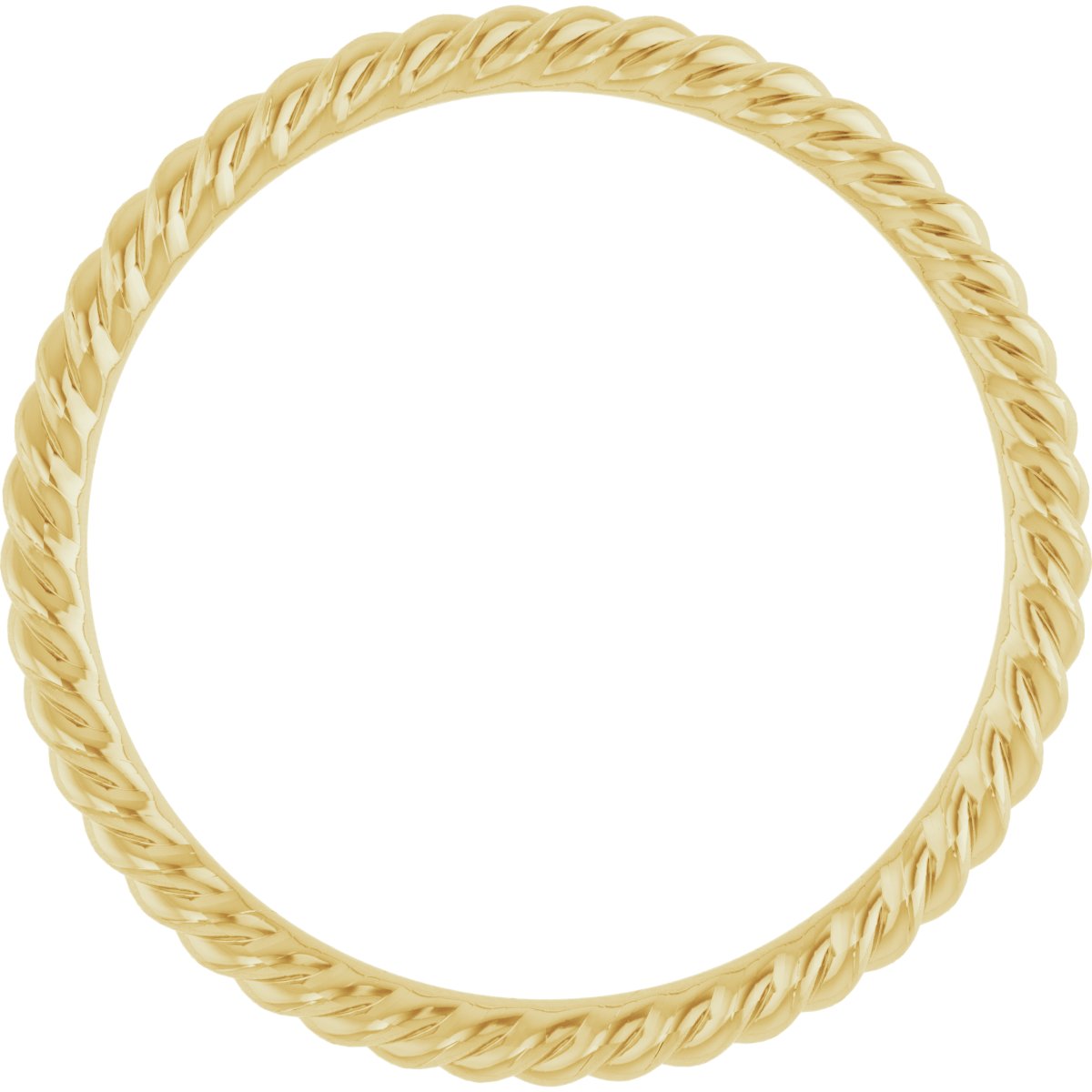 14K Yellow 1.3 mm Skinny Rope Band Size 7