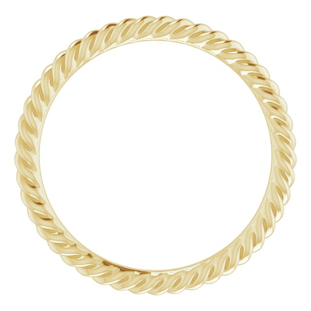 14K Yellow 1.3 mm Skinny Rope Band Size 4