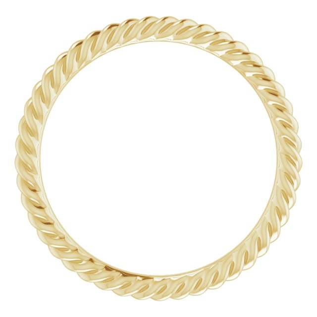 14K Yellow 1.5 mm Skinny Rope Band Size 4