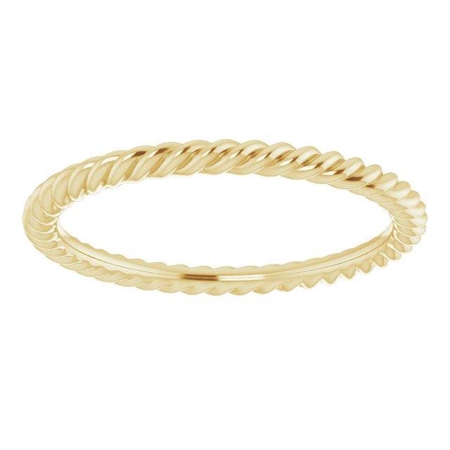14K Yellow 1.3 mm Skinny Rope Band Size 4