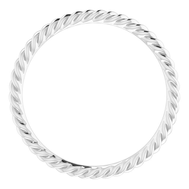 Sterling Silver 1.3 mm Skinny Rope Band Size 6.5