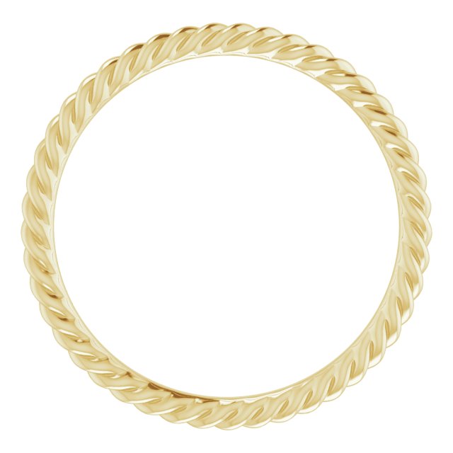 14K Yellow 1.3 mm Skinny Rope Band Size 6.5