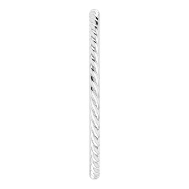 14K White 1.3 mm Skinny Rope Band Size 8.5