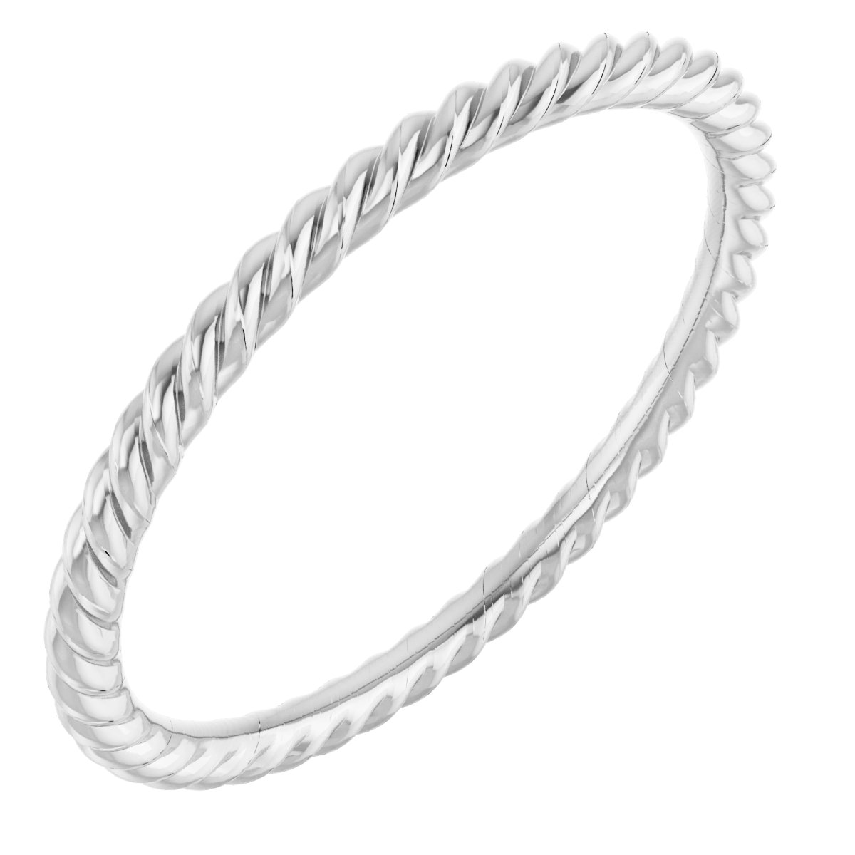 Platinum 1.3 mm Skinny Rope Band Size 7