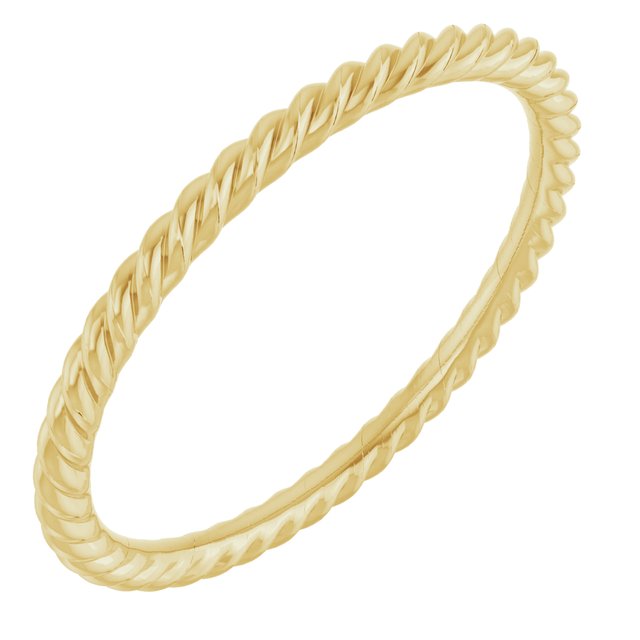 14K Yellow 1.5 mm Skinny Rope Band Size 7