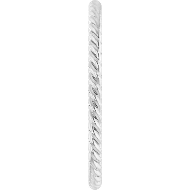 14K White 1.3 mm Skinny Rope Band Size 7