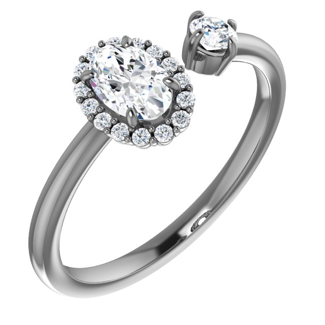 Two-Stone Halo-Style Ring