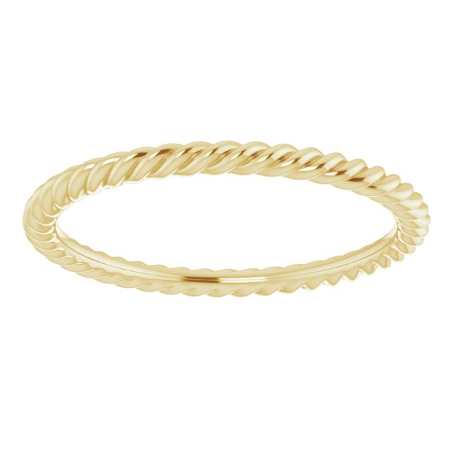 14K Yellow 1.3 mm Skinny Rope Band Size 5