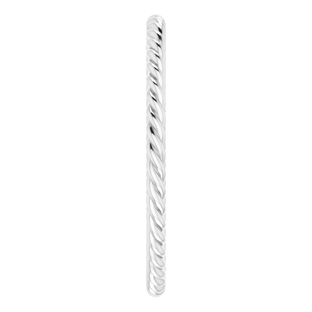 14K White 1.3 mm Skinny Rope Band Size 7.5