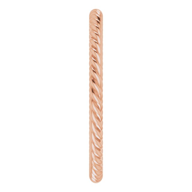 14K Rose 1.3 mm Skinny Rope Band Size 4.5