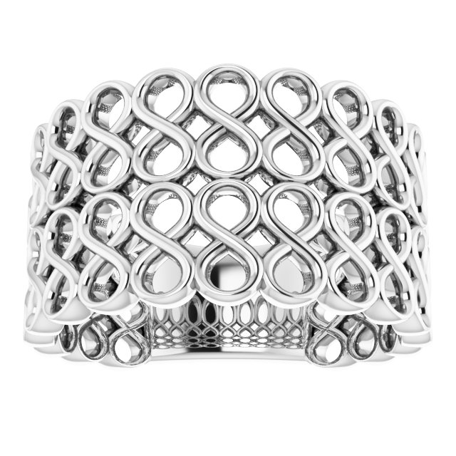 14K White Infinity-Inspired Ring