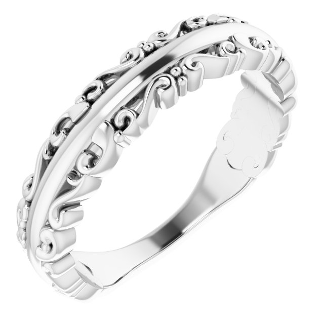 14K White Stackable Ring