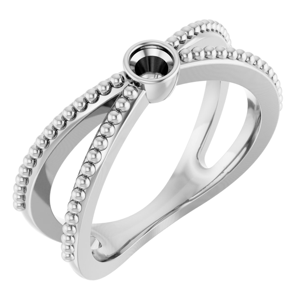 Bezel-Set Beaded Ring