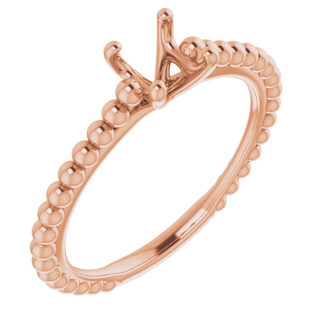 Solitaire Beaded Engagement Ring or Band