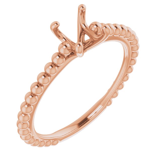 Solitaire Beaded Engagement Ring or Band