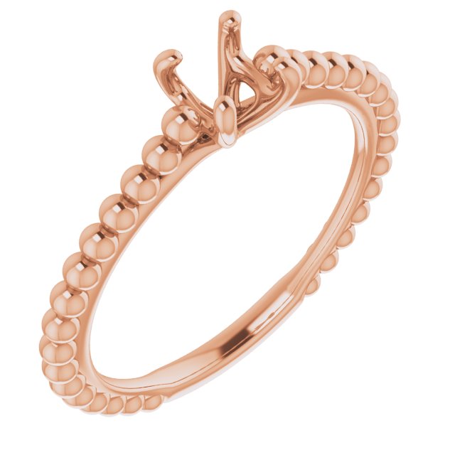 Solitaire Beaded Engagement Ring or Band