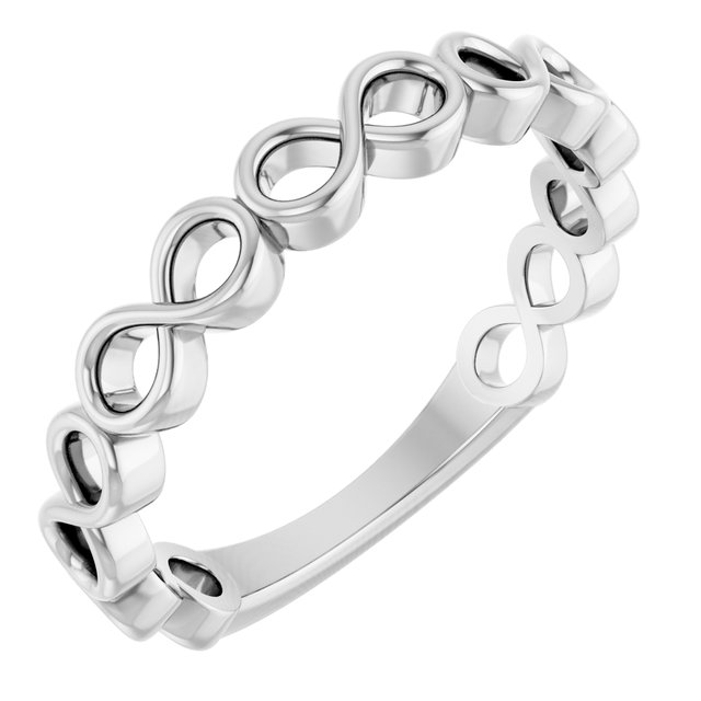 14K White Infinity Stackable Ring