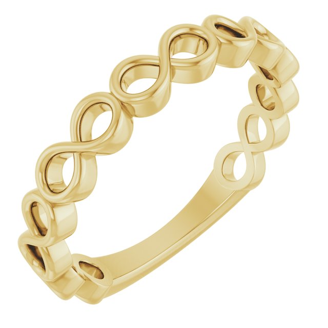 14K Yellow Infinity Stackable Ring