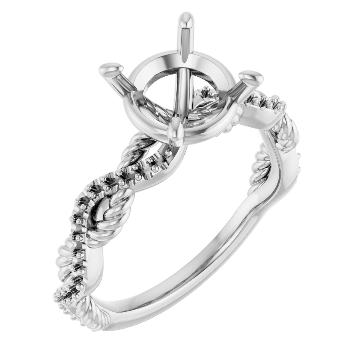 Accented Twisted Engagement Ring