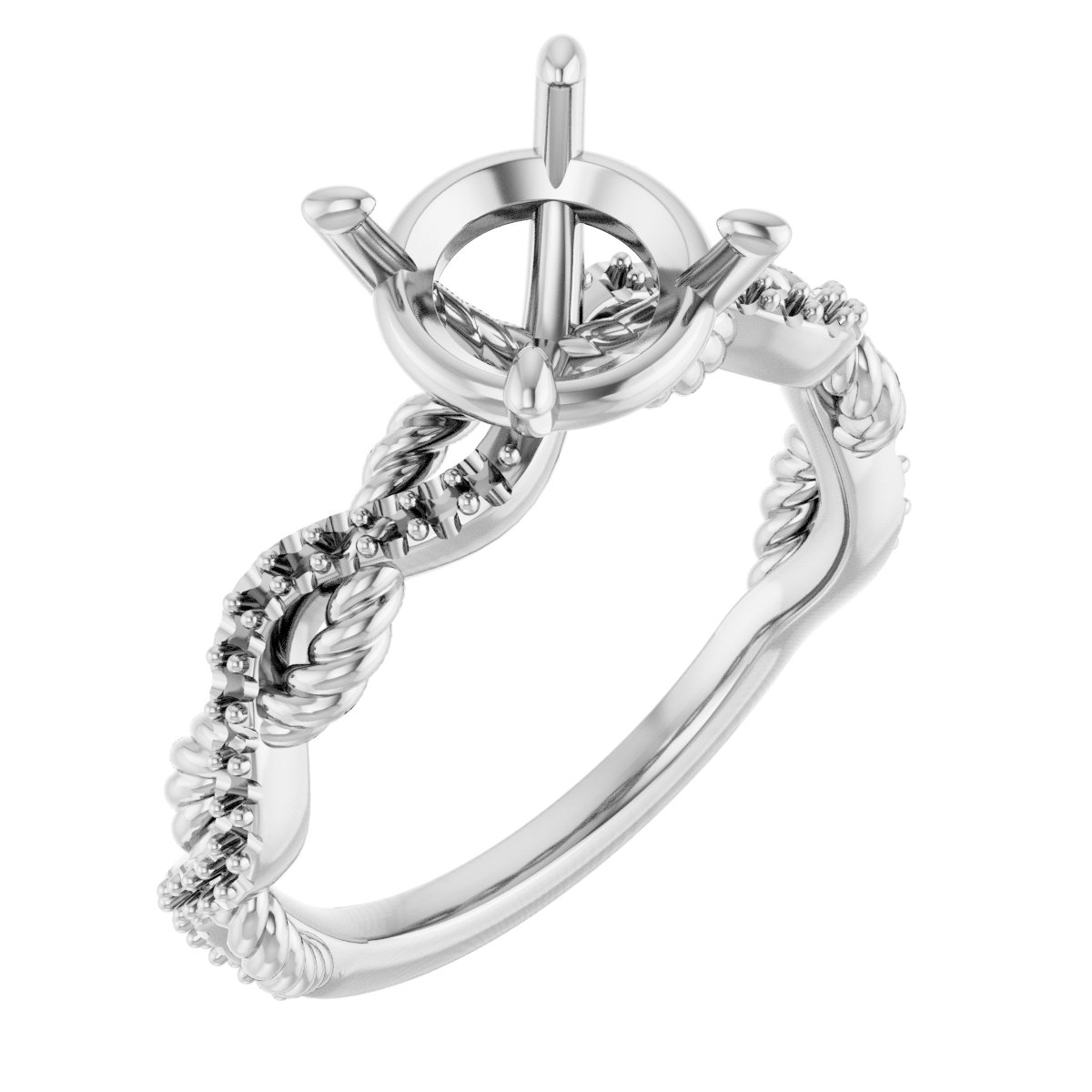 Accented Twisted Engagement Ring