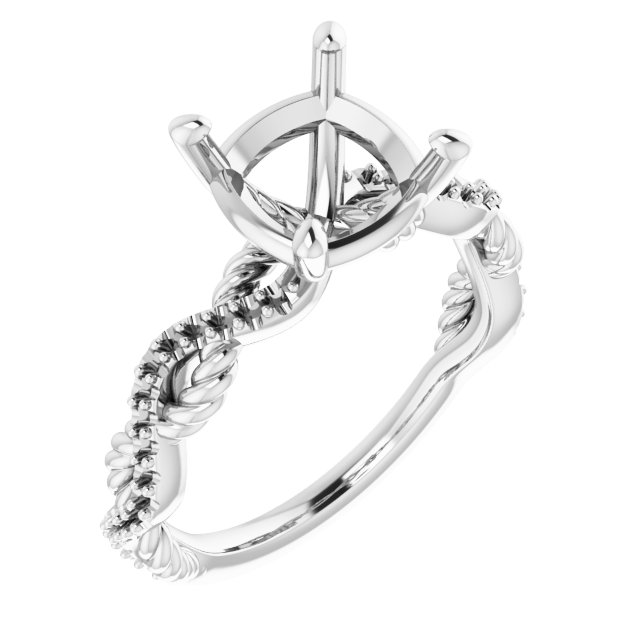 Accented Twisted Engagement Ring