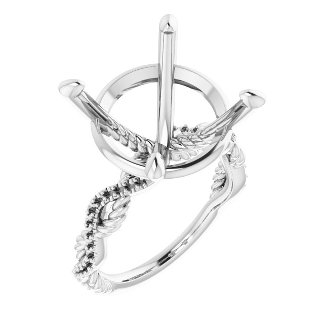 Accented Twisted Engagement Ring