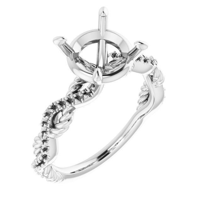 Accented Twisted Engagement Ring