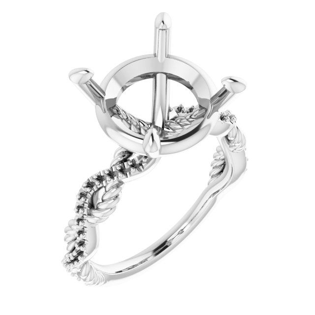 Accented Twisted Engagement Ring