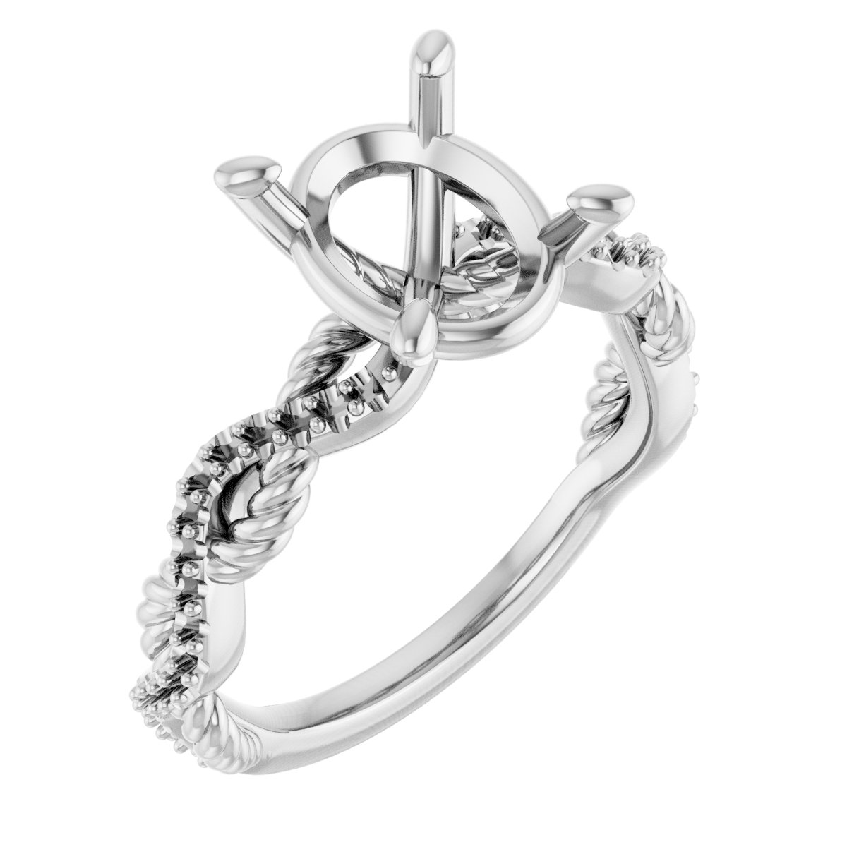 Accented Twisted Engagement Ring
