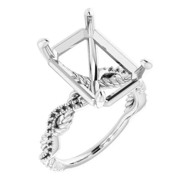 Accented Twisted Engagement Ring