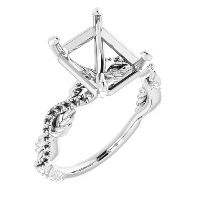 Accented Twisted Engagement Ring