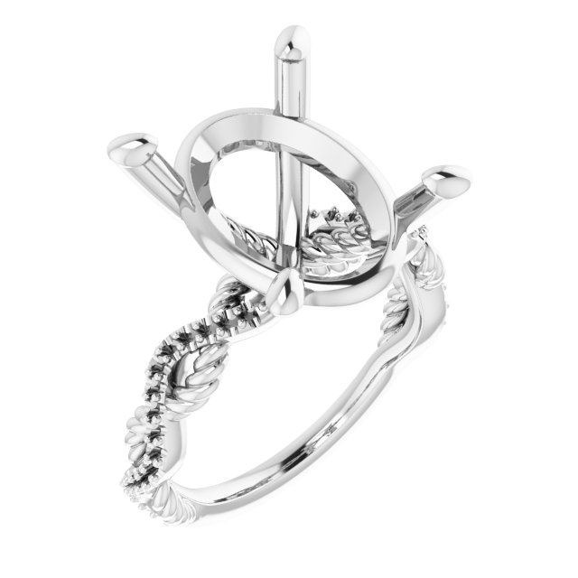 Accented Twisted Engagement Ring