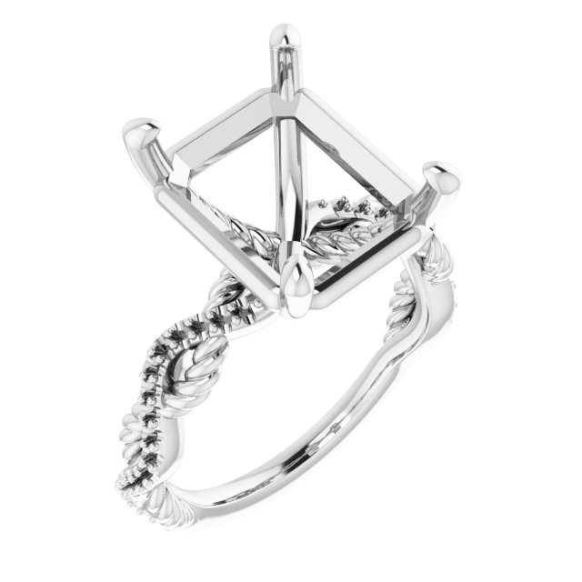 Accented Twisted Engagement Ring