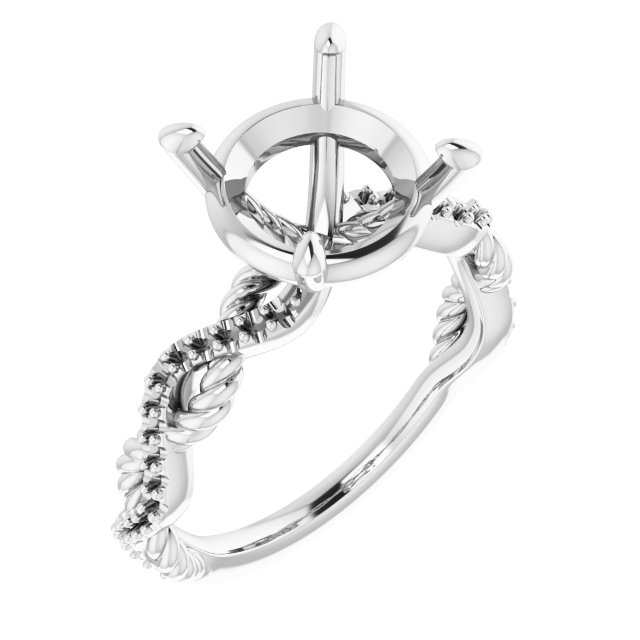 Accented Twisted Engagement Ring