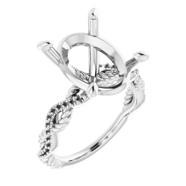 Accented Twisted Engagement Ring