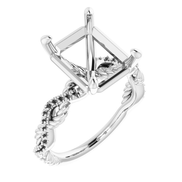Accented Twisted Engagement Ring
