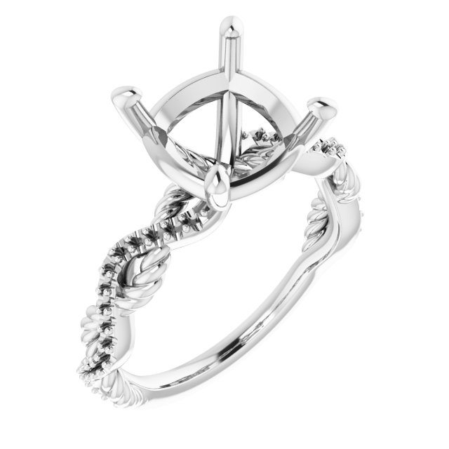 Accented Twisted Engagement Ring