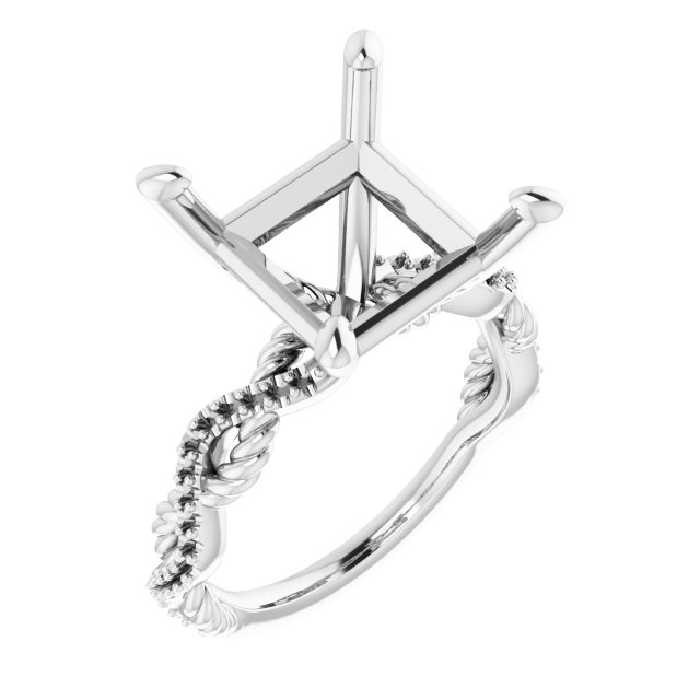 Accented Twisted Engagement Ring