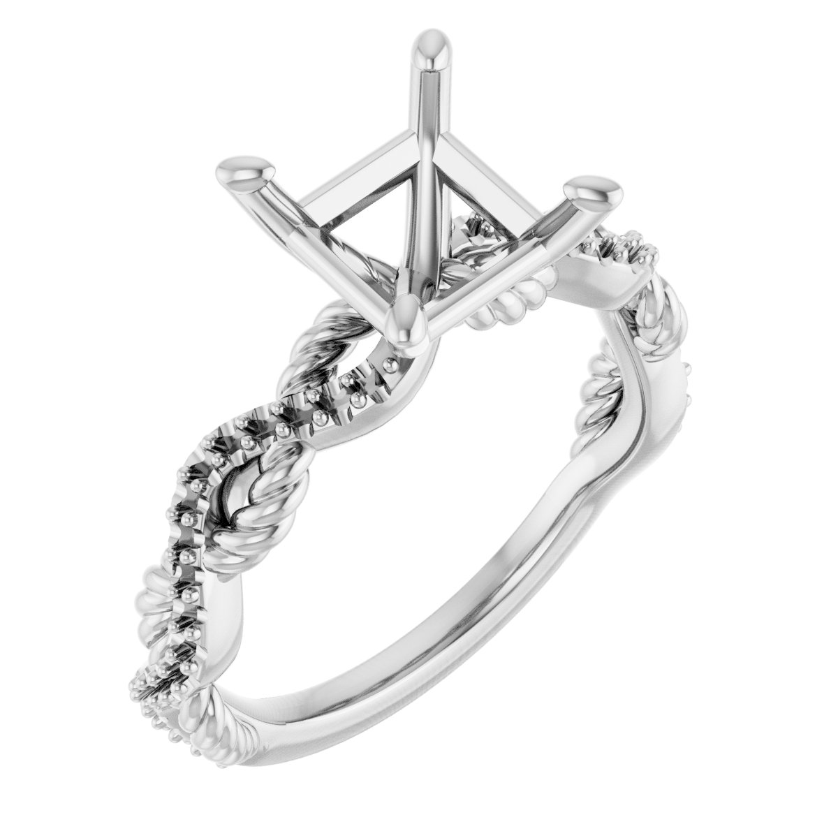 Accented Twisted Engagement Ring