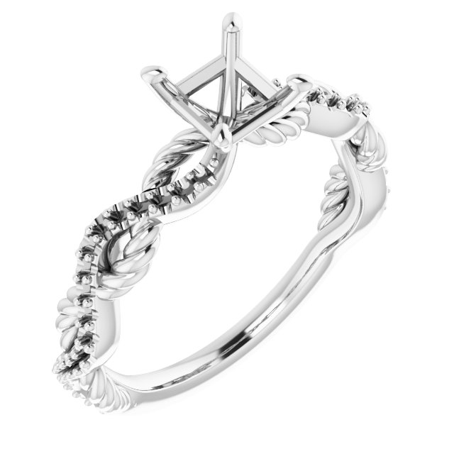 Accented Twisted Engagement Ring
