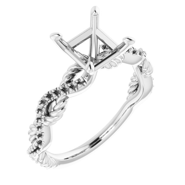 Accented Twisted Engagement Ring